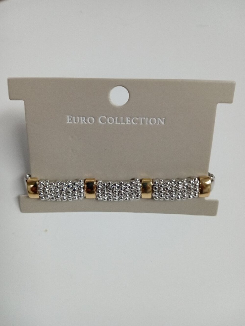 EURO Collection Silver & Gold Stretch Bracelet – Chic